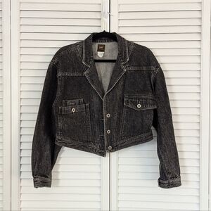 Vintage Cropped Lee Jean Jacket - Black